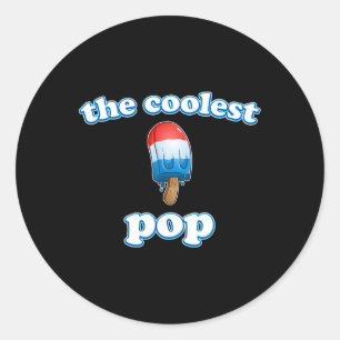 Sticker Rond Pop Ever Fête des pères Popsicle Top Pour Papa Roc