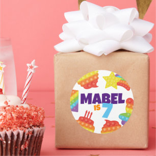 Sticker Rond Pop It ! Anniversaire arc-en-ciel