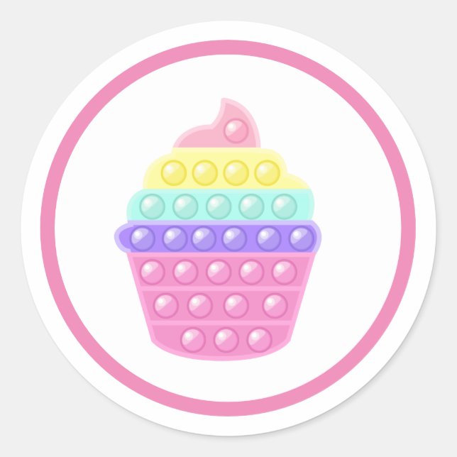 Sticker Rond Pop it party cake (Devant)
