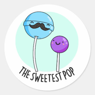 Sticker Rond Pop le plus doux amusant Lollipop Pun