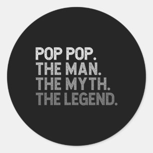 Sticker Rond Pop-pop The Man The Myth The Legend Fête des pères