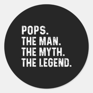 Sticker Rond Pop The Man The Myth The Legend Fête des pères Don
