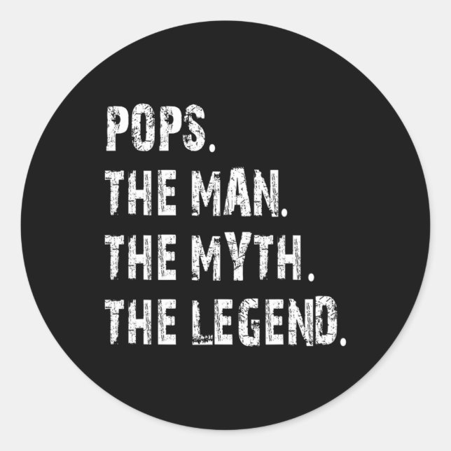 Sticker Rond Pop The Man The Myth The Legend Fête des pères Don (Devant)