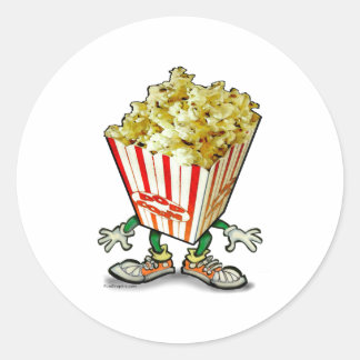 Sticker Rond Popcorn