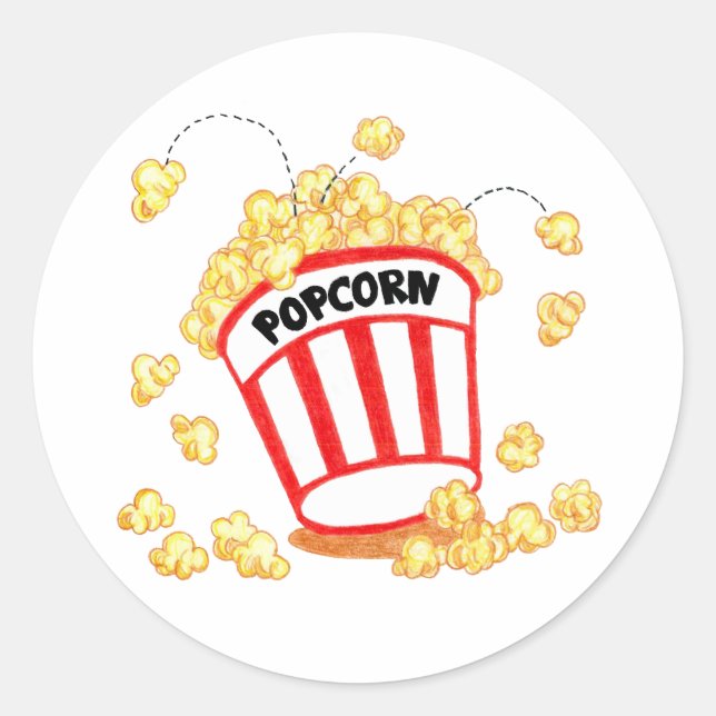 Sticker Rond Popcorn (Devant)