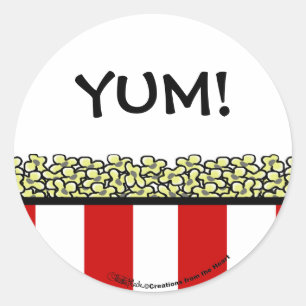 Sticker Rond Popcorn