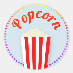 Sticker Rond Popcorn
