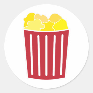 Sticker Rond Popcorn