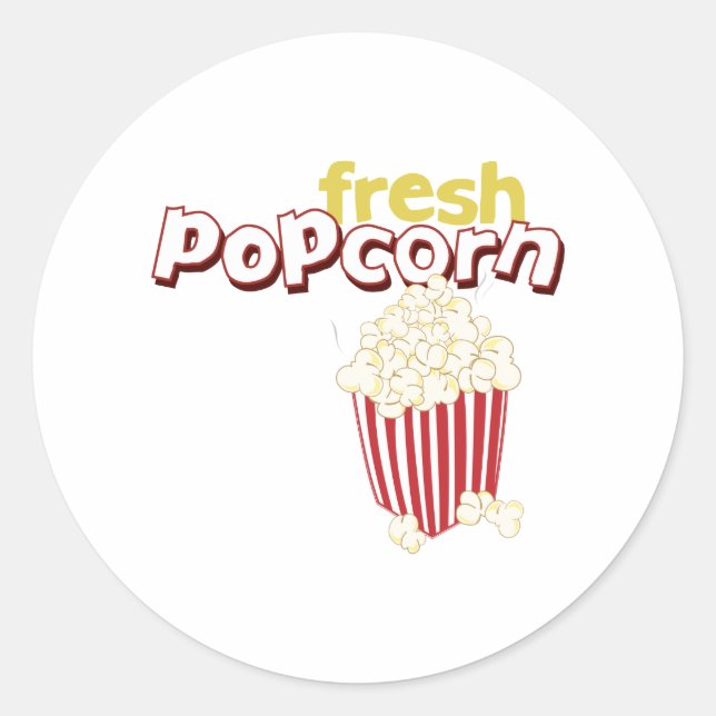 Sticker Rond Popcorn frais (Devant)