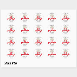 Sticker Rond Popcorn Party Merci Pour Popcorn By