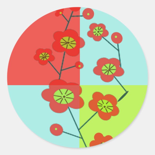 Sticker Rond Poppy Fun tendance (Devant)