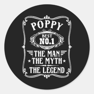 Sticker Rond Poppy L'Homme Le Mythe La Légende Le Pavot