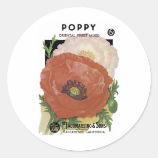 Sticker Rond Poppy, Oriental Finest, F. Lagomarsino & Sons
