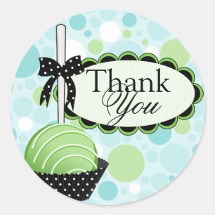 Sticker Rond Pops de gâteau Boulangerie Merci boîte Sceau