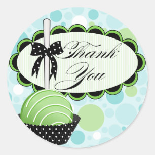 Sticker Rond Pops de gâteau Boulangerie Merci boîte Sceau