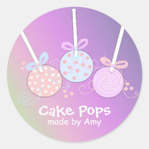 Sticker Rond Pops de gâteau pastel