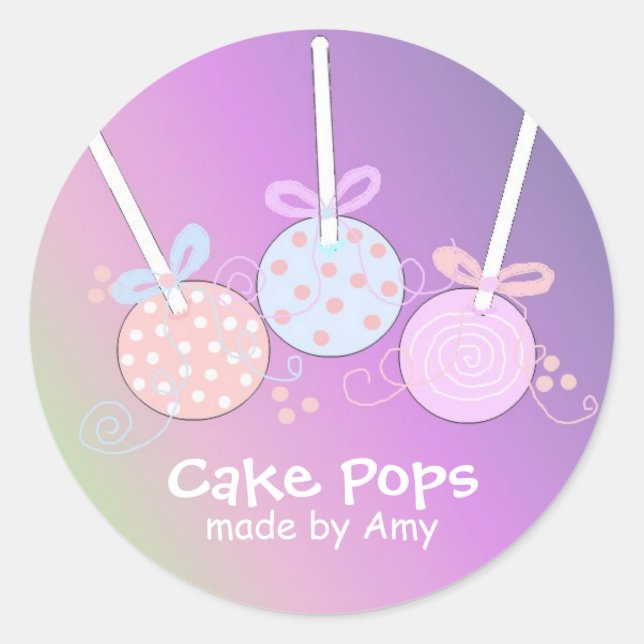 Sticker Rond Pops de gâteau pastel (Devant)