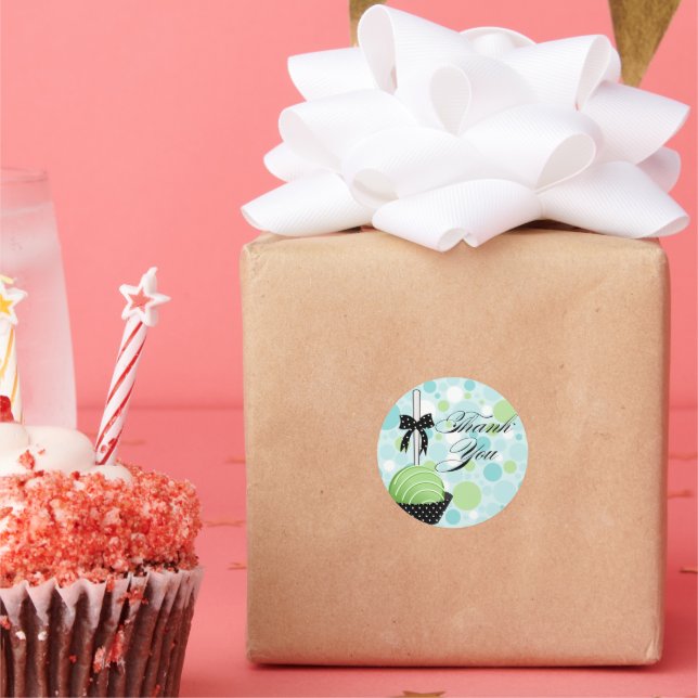 Sticker Rond Pops de gâteaux Boulangerie Merci Couvercles (Fête)