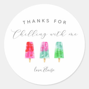 Sticker Rond Popsicle Anniversaire Fête Favoriser