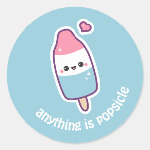 Sticker Rond Popsicle drôle mignon