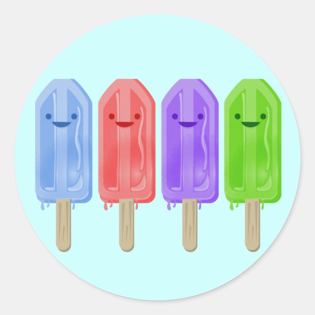 Sticker Rond Popsicles (Devant)