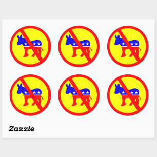 Sticker Rond Populaire anti-démocrate