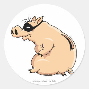 Sticker Rond Porc Voleur