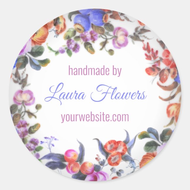 Sticker Rond Porcelaine produit artisanal (Devant)