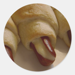 Sticker Rond Porcs dans une couverture avec fromage