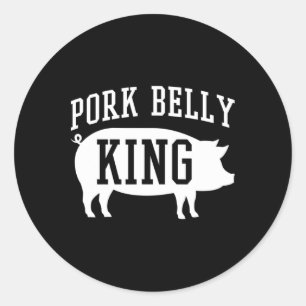 Sticker Rond Pork Belly King Funny Byrbecue