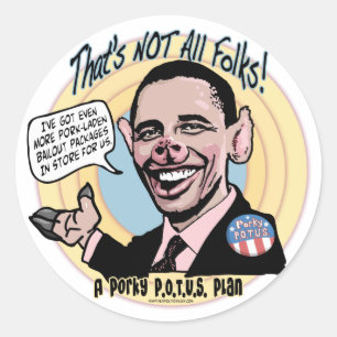 Sticker Rond Porky POTUS Anti-Obama Gear