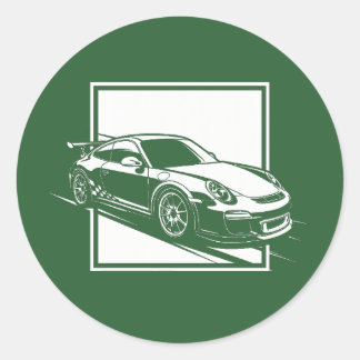 Sticker Rond Porsche 911 GT3 minimaliste