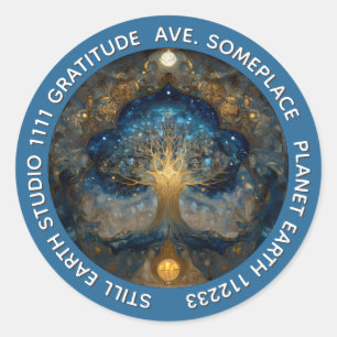 Sticker Rond Portail Céleste Arbre de Vie