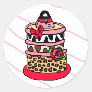 Sticker Rond Porte-caricatures, vaches et Roses tirés à la ma