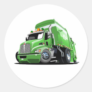 Sticker Rond Porte - clé de camion-poubelle à dessin
