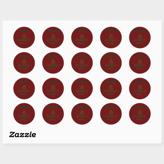Sticker Rond Porte - clé de Noël (Feuille)