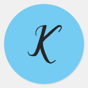 STICKER ROND PORTE-CLÉS PERSONNALISÉ AVEC MONOGRAMME MINIMAL SI