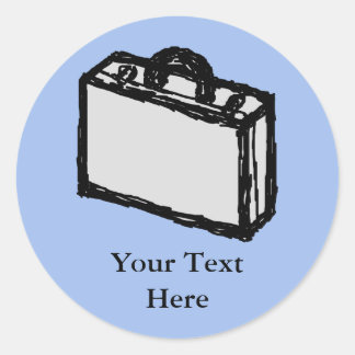 Sticker Rond Porte-documents de bureau ou Esquisse de valise de