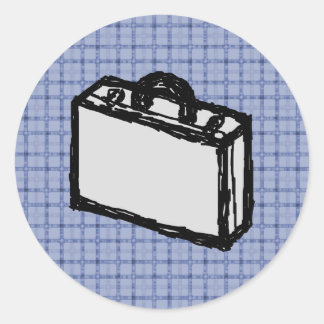 Sticker Rond Porte-documents de bureau ou Esquisse de valise de