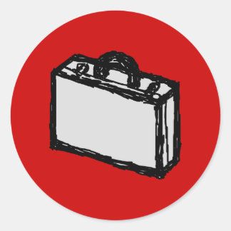 Sticker Rond Porte-documents de bureau ou valise voyage. Esquis