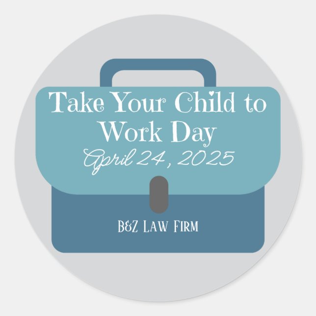 Sticker Rond Porte-documents personnalisés Emmenez votre enfant (Devant)