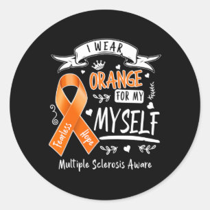 Sticker Rond Porte Orange Pour Moi-Même Mme Et Sclérose En Plai