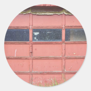 Sticker Rond Porte rouge Garage