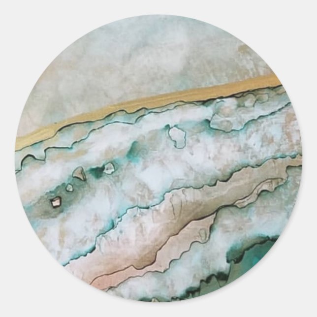 Sticker Rond Porte-téléphone inspiré de l'océan (Devant)