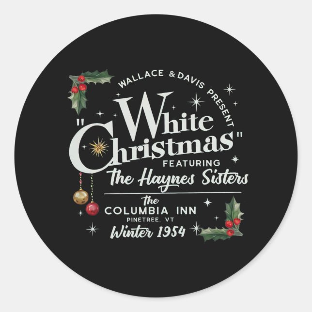 Sticker Rond portefeuille blanc de noël et soeur davis haynes (Devant)