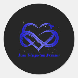 Sticker Rond Porter Bleu pour Ataxia Telangiectasia