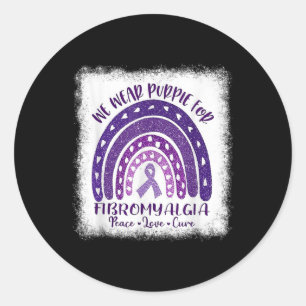 Sticker Rond Porter En Mai Violet Fibromyalgie Gnome De Sensibi