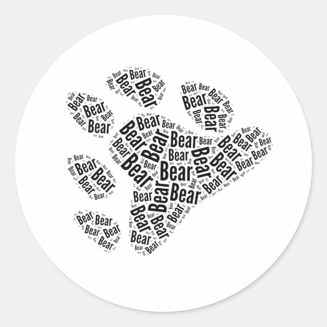 STICKER ROND PORTER FIDE PAW MOTIF NOIR (Devant)