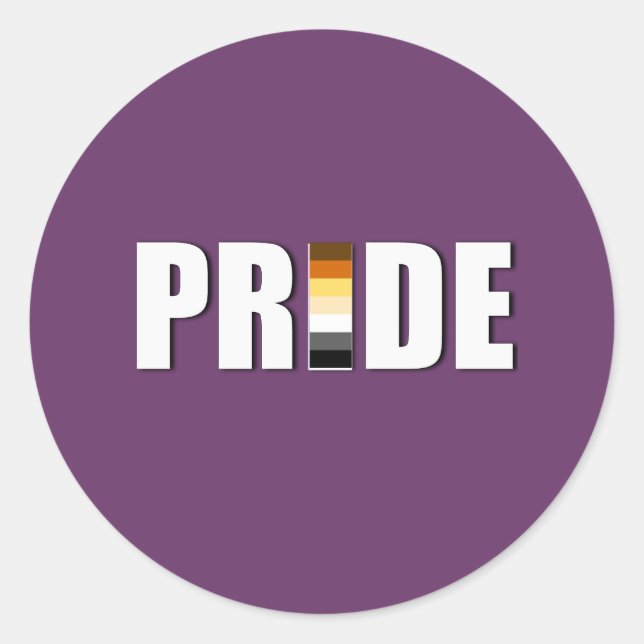 STICKER ROND PORTER LE DRAPEAU DE MOT FIERTÉ (Devant)