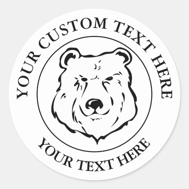 Sticker Rond Porter le texte personnalisé Classic Icon Logo 1 1 (Devant)